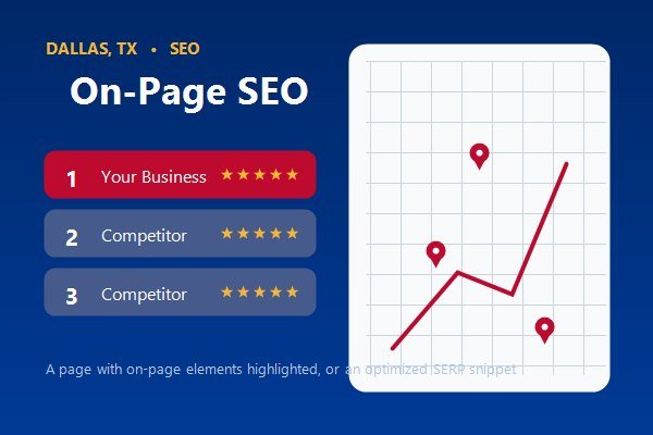 A page with on-page elements highlighted, or an optimized SERP snippet